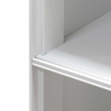 Ex Display - Winford Inter-layered White Storage Cabinet - Grey Doors Shelves Sun Desk-Core   