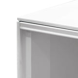 Ex Display - Winford Inter-layered White Storage Cabinet - Grey Doors Shelves Sun Desk-Core   