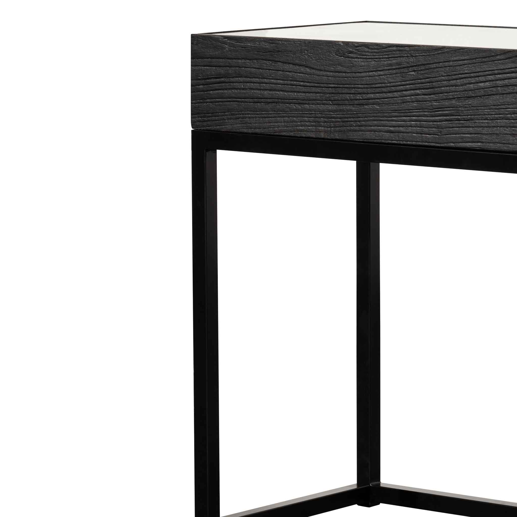 Ted 1.39m Reclaimed Console Table - Black Console Table Nicki-Core   