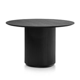 Elino 1.2m Round Wooden Dining Table - Black Dining Table Dwood-Core   