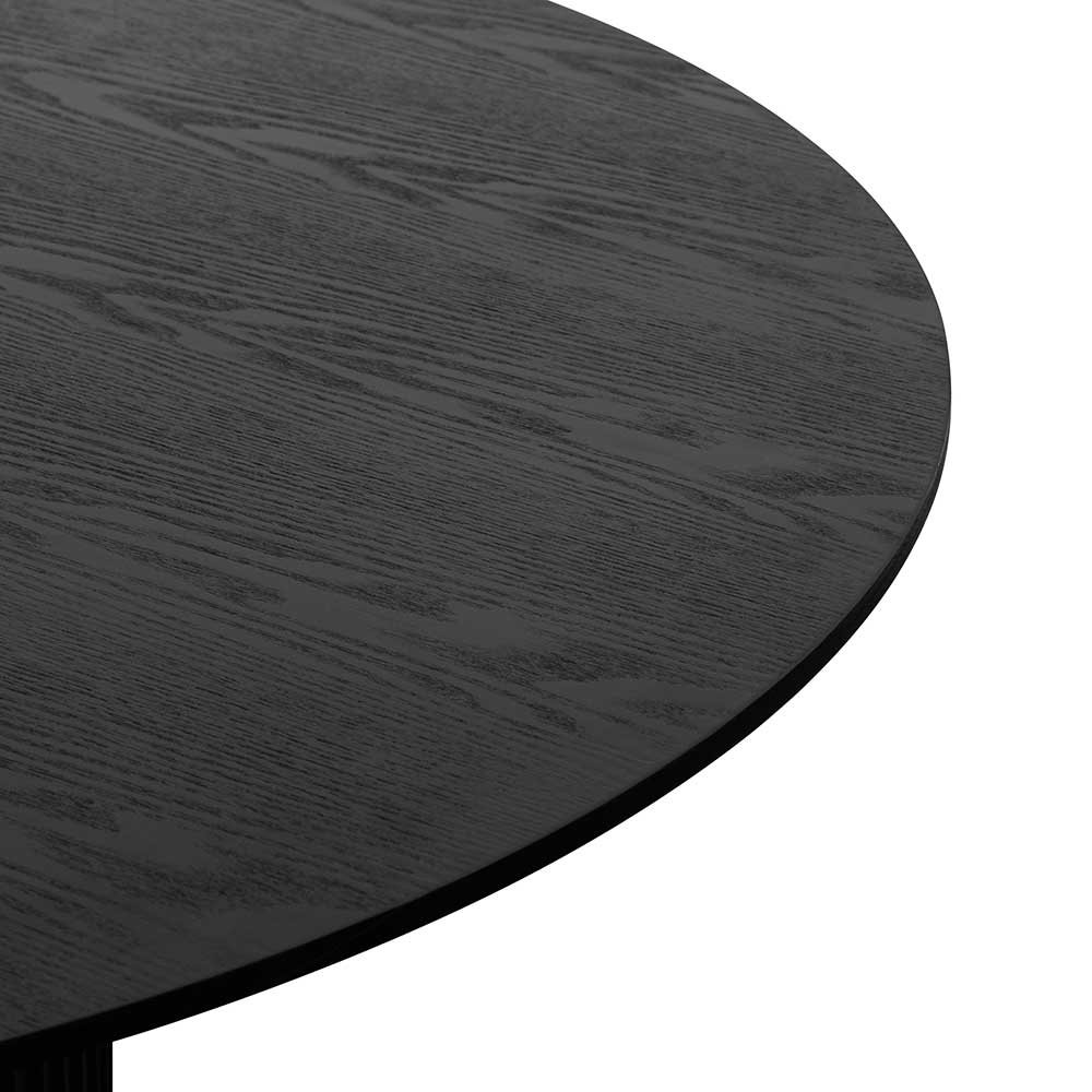 Elino 1.2m Round Wooden Dining Table - Black Dining Table Dwood-Core   