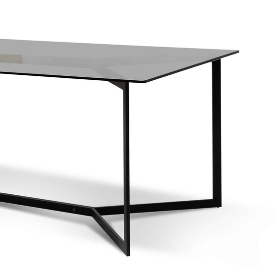 Cannon 1.9m Grey Glass Dining Table - Black Base DT6387-KS