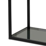 Elle 1.2m Grey Glass Shelving Unit - Black Frame Shelves K Steel-Core   