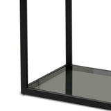 Ex Display - Elle 1.2m Grey Glass Shelving Unit - Black Frame Shelves K Steel-Core   