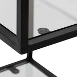 Ex Display - Elle 1.2m Grey Glass Shelving Unit - Black Frame Shelves K Steel-Core   