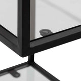 Ex Display - Elle 1.2m Grey Glass Shelving Unit - Black Frame Shelves K Steel-Core   