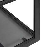 Elle 1.2m Grey Glass Shelving Unit - Black Frame Shelves K Steel-Core   