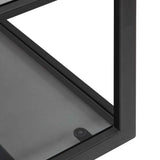 Ex Display - Elle 1.2m Grey Glass Shelving Unit - Black Frame Shelves K Steel-Core   
