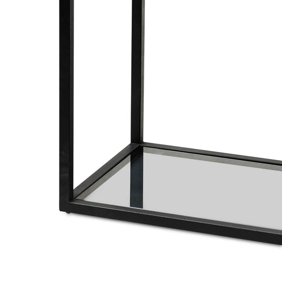 Elle Grey Glass Small Shelving Unit - Black Frame DT6393-KS