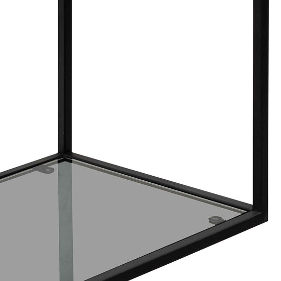 Elle Grey Glass Small Shelving Unit - Black Frame DT6393-KS