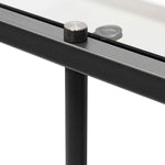 Trevino 1.2m Grey Glass Console Table - Black Base Console Table K Steel-Core   
