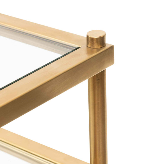 Ex Display - Trevino 1.2m Glass Book Desk - Gold Base DT6396-KS-DISP