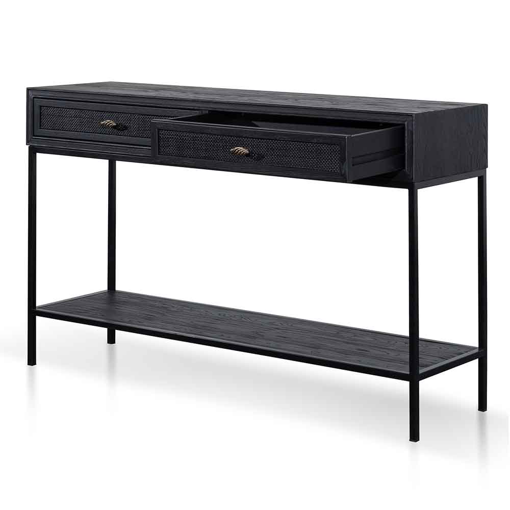 Ex Display - Saniya 1.4m Console Table - Full Black Console Table Nicki-Core