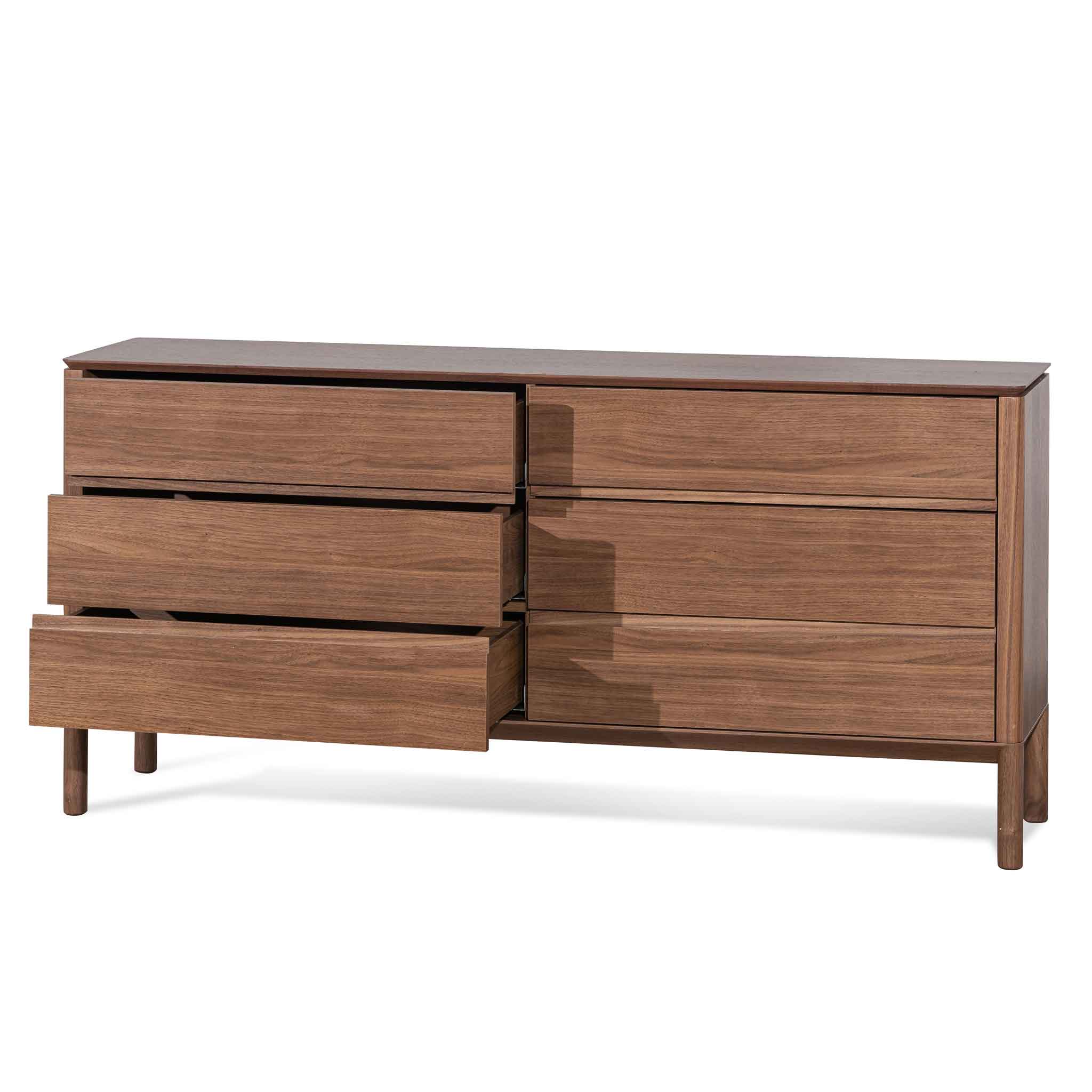 Ex Display - Norris 6 Drawers Wooden Chest - Walnut Drawer Century-Core