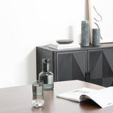 Saanvi 1.72m Wooden Buffet Unit - Full Black Buffet & Sideboard Nicki-Core   