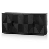 Saanvi 1.72m Wooden Buffet Unit - Full Black Buffet & Sideboard Nicki-Core   