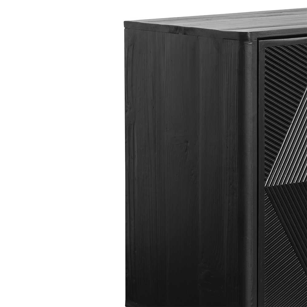 Saanvi 1.72m Wooden Buffet Unit - Full Black Buffet & Sideboard Nicki-Core   