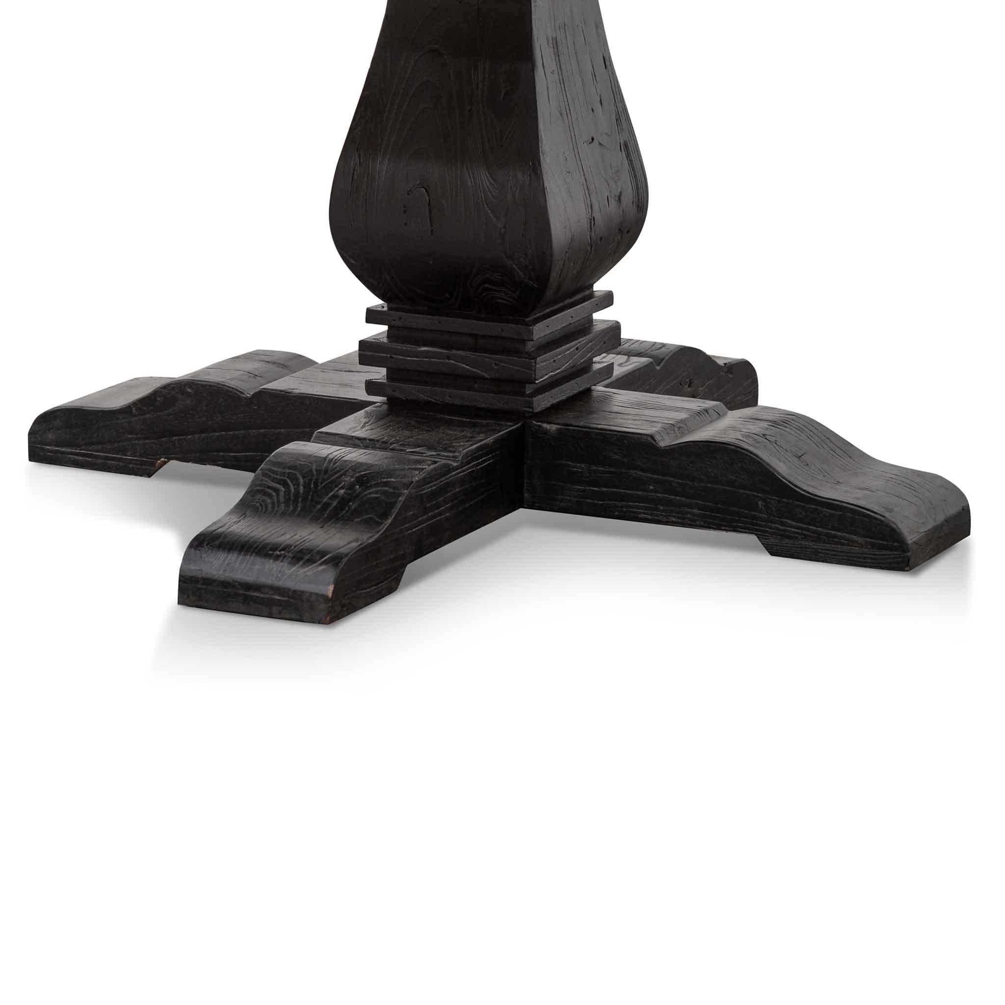 Kara Reclaimed 1.6m Round Dining Table - Natural Top and Black Base Dining Table Reclaimed-Core   