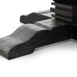 Kara Reclaimed 1.6m Round Dining Table - Natural Top and Black Base Dining Table Reclaimed-Core   