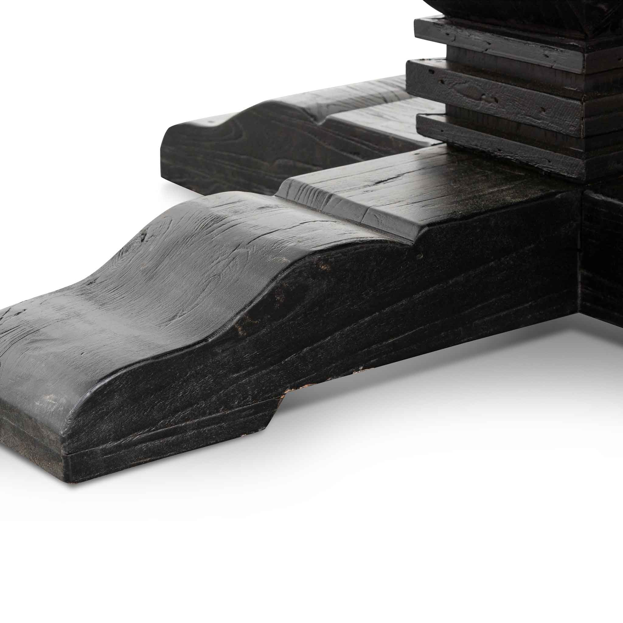 Kara Reclaimed 1.6m Round Dining Table - Natural Top and Black Base Dining Table Reclaimed-Core   