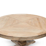 Kara Reclaimed 1.6m Round Dining Table - Natural Top and Natural Base Dining Table Reclaimed-Core   