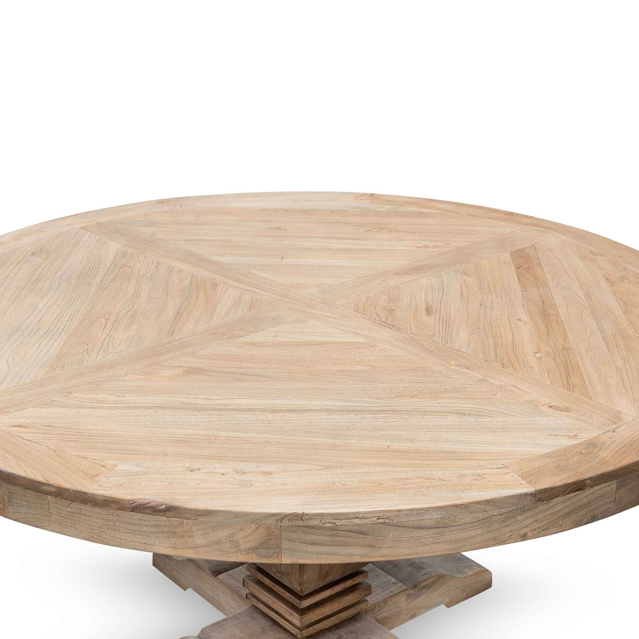 Kara Reclaimed 1.6m Round Dining Table - Natural Top and Natural Base Dining Table Reclaimed-Core   