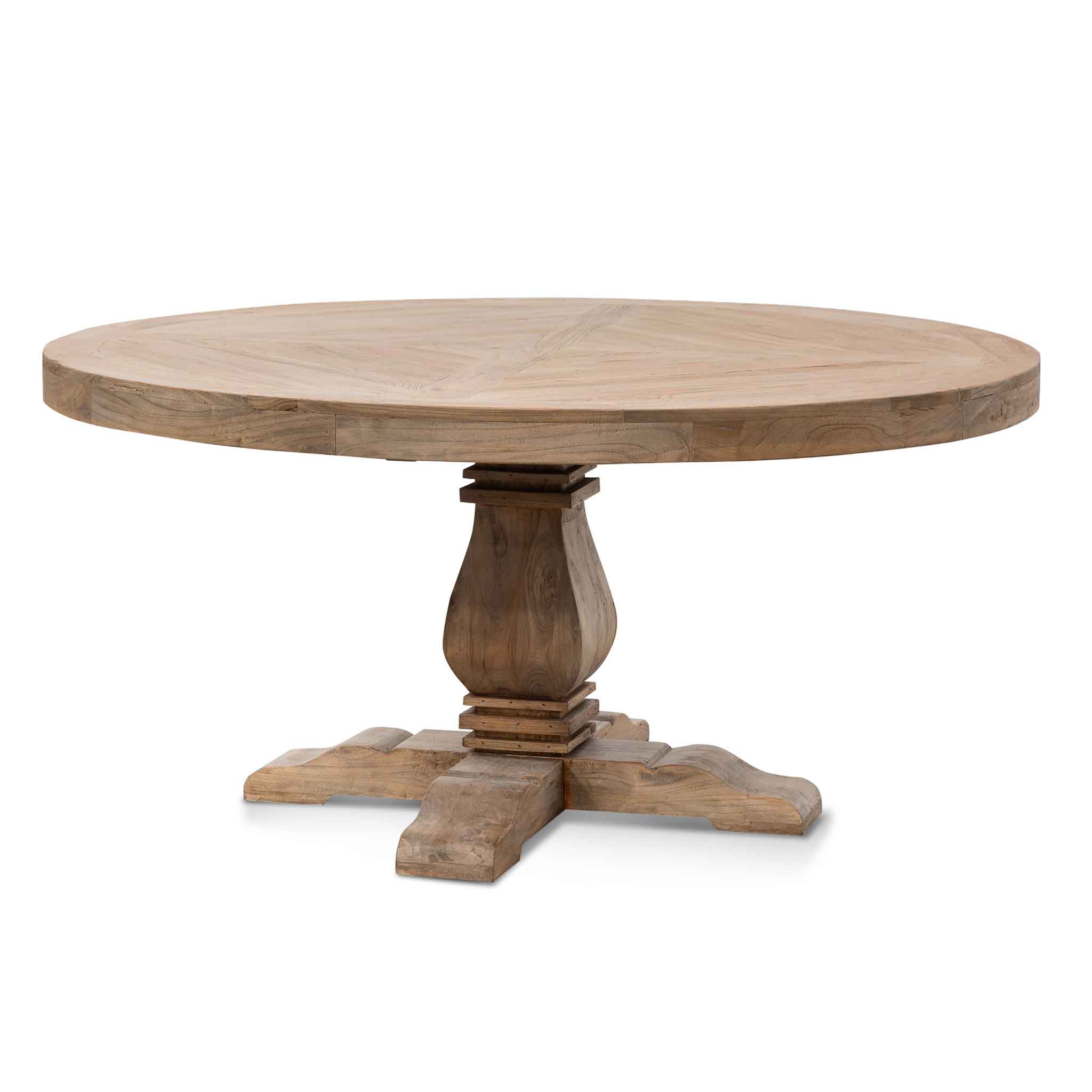 Kara Reclaimed 1.6m Round Dining Table - Natural Top and Natural Base Dining Table Reclaimed-Core   