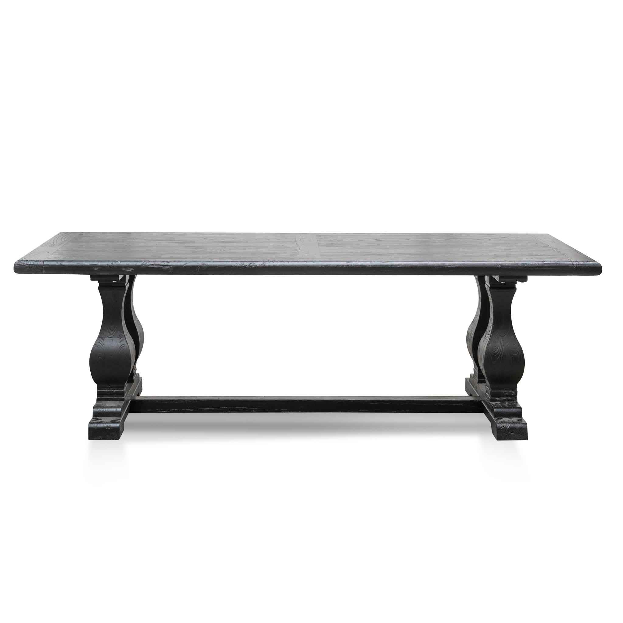 Ex Display - Artica Elm Wood Dining Table 2.4m - Full Black Dining Table Reclaimed-Core