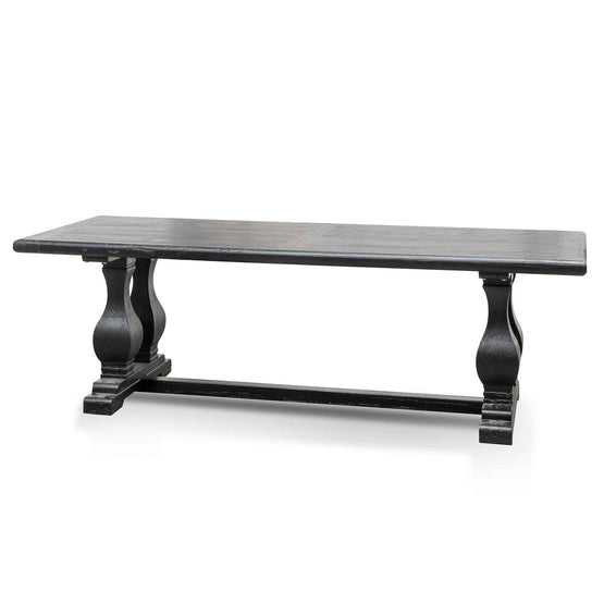Artica Elm Wood Dining Table 2.4m - Full Black DT6616