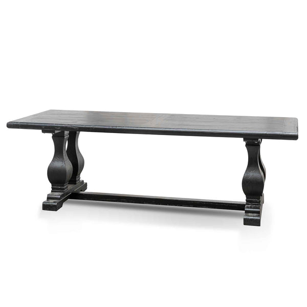 Artica Elm Wood Dining Table 2.4m - Full Black | Interior Secrets