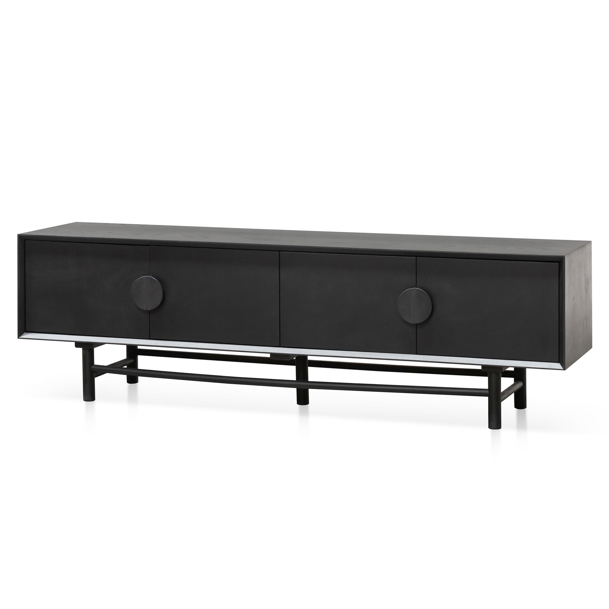 Ducan 1.8m Wooden TV Entertainment Unit - Black TV/Entertainment Unit Oakwood-Core   