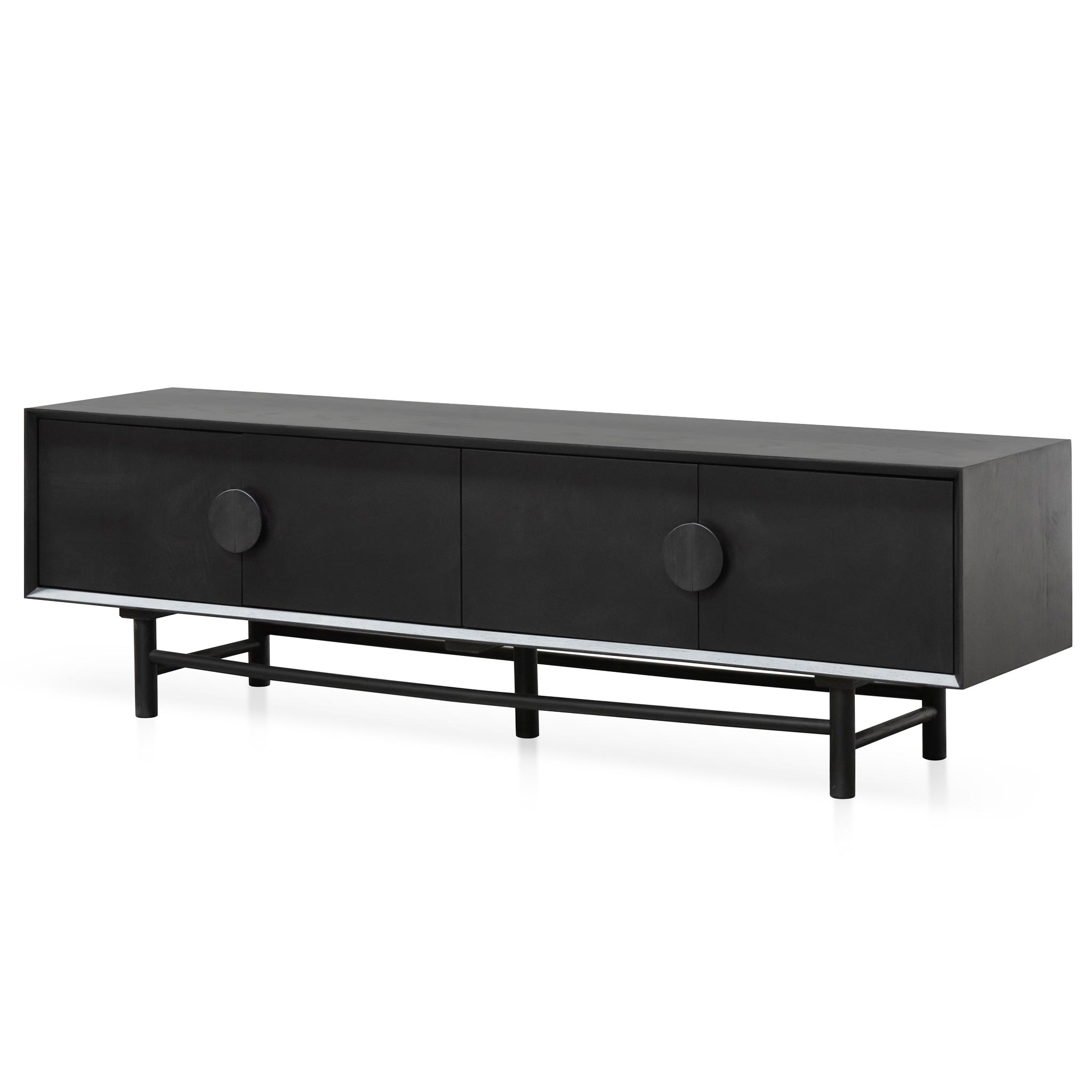 Ducan 1.8m Wooden TV Entertainment Unit - Black TV/Entertainment Unit Oakwood-Core   