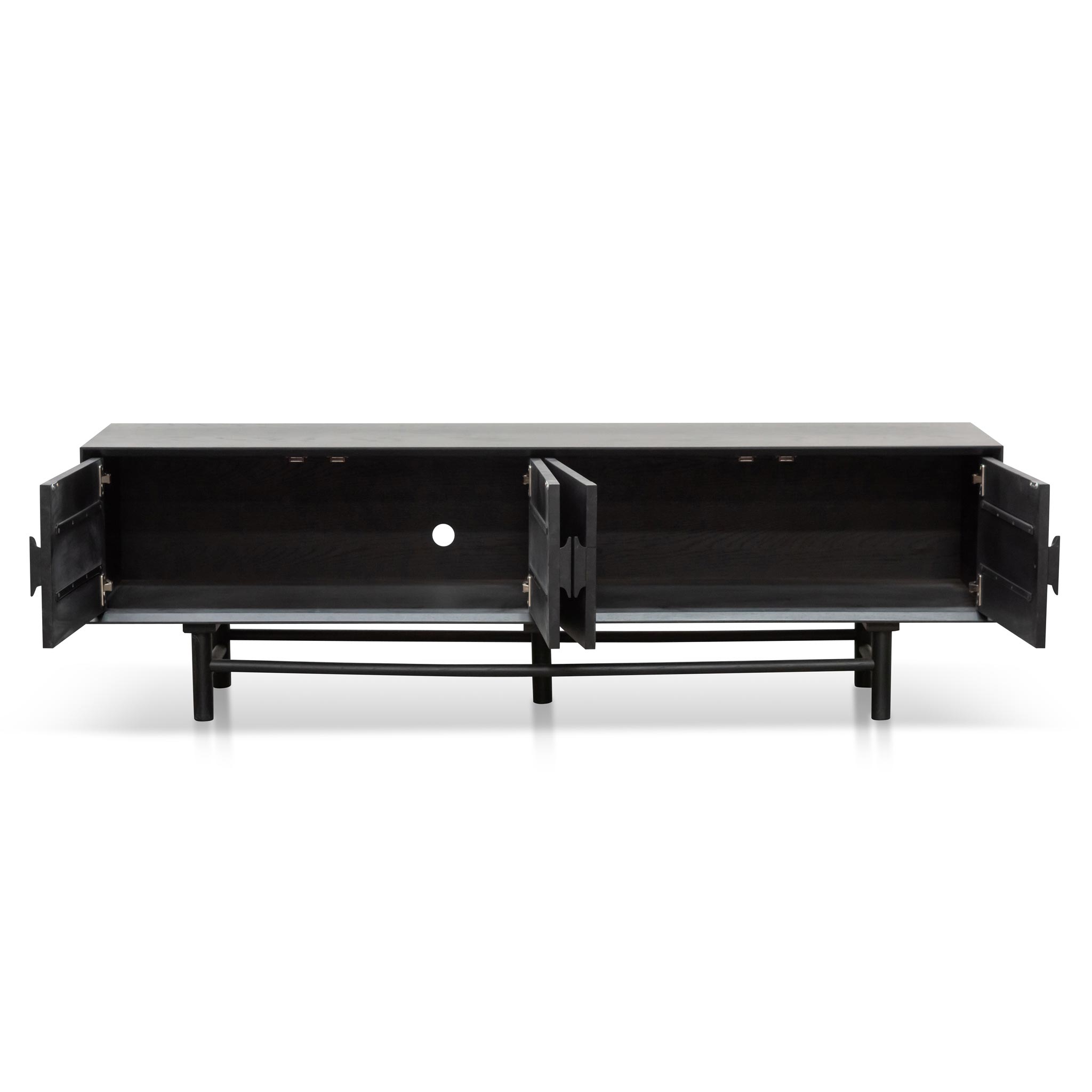 Ducan 1.8m Wooden TV Entertainment Unit - Black TV/Entertainment Unit Oakwood-Core   