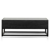 Ted 1.2m Elm Coffee Table - Full Black Coffee Table Nicki-Core   
