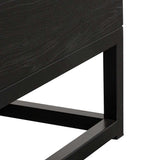 Ted 1.2m Elm Coffee Table - Full Black Coffee Table Nicki-Core   