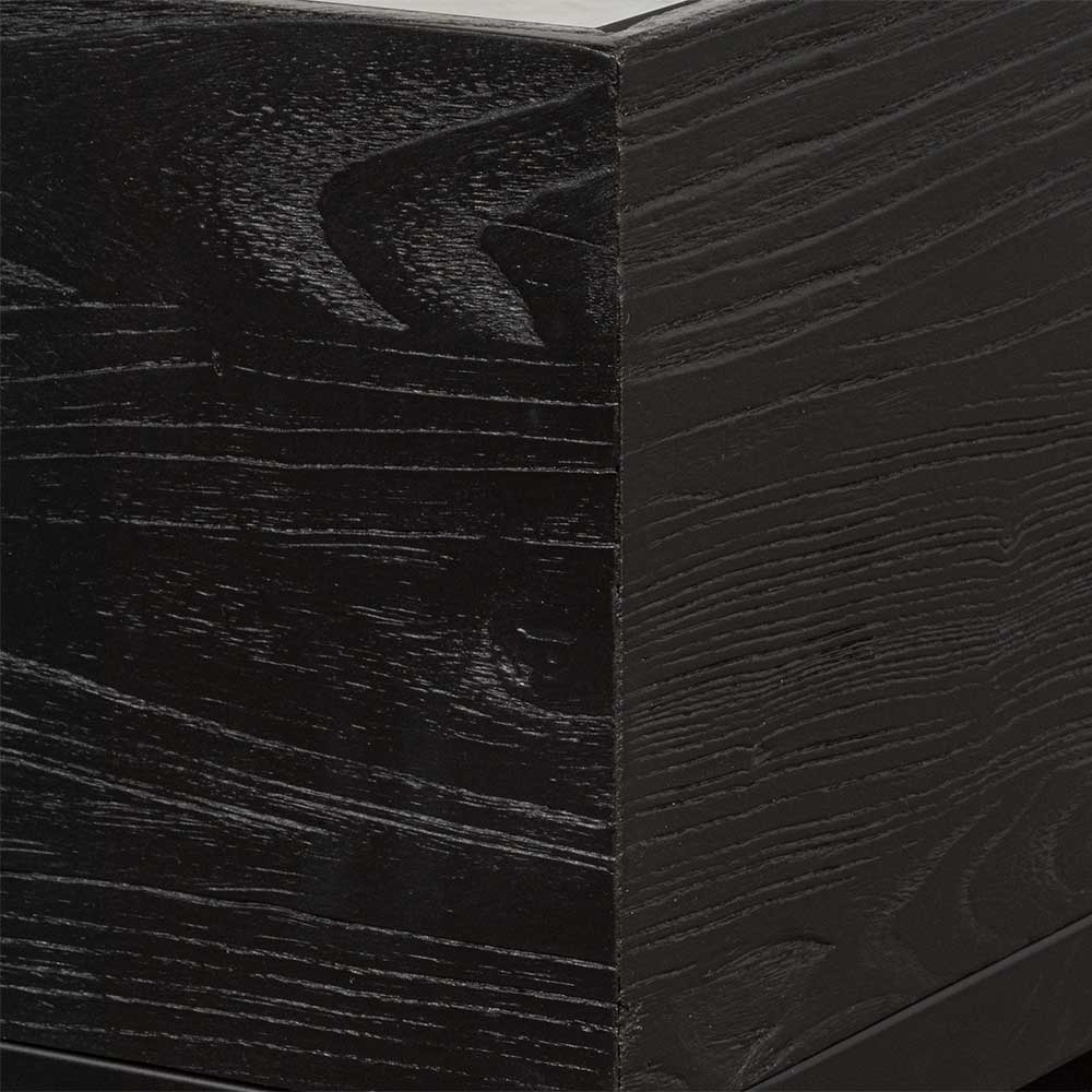 Ted 1.2m Elm Coffee Table - Full Black Coffee Table Nicki-Core   