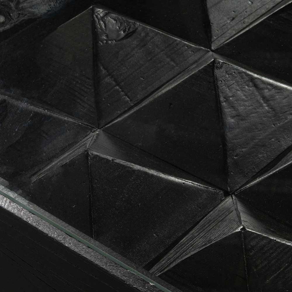 Ted 1.2m Elm Coffee Table - Full Black Coffee Table Nicki-Core   