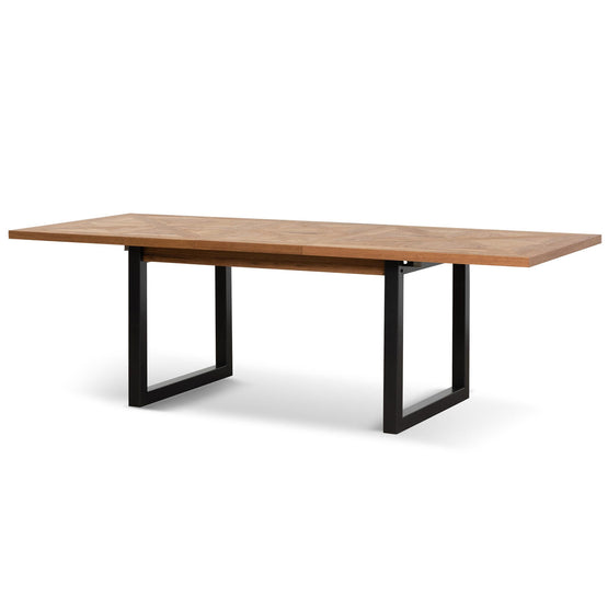 Percy 6-8 Seater Extendable Dining Table - European Knotty Oak and Peppercorn DT6642-VN