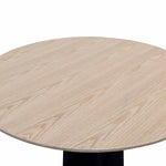 Polly Round Wooden Dining Table - Natural Top and Black Base Dining Table Swady-Core   