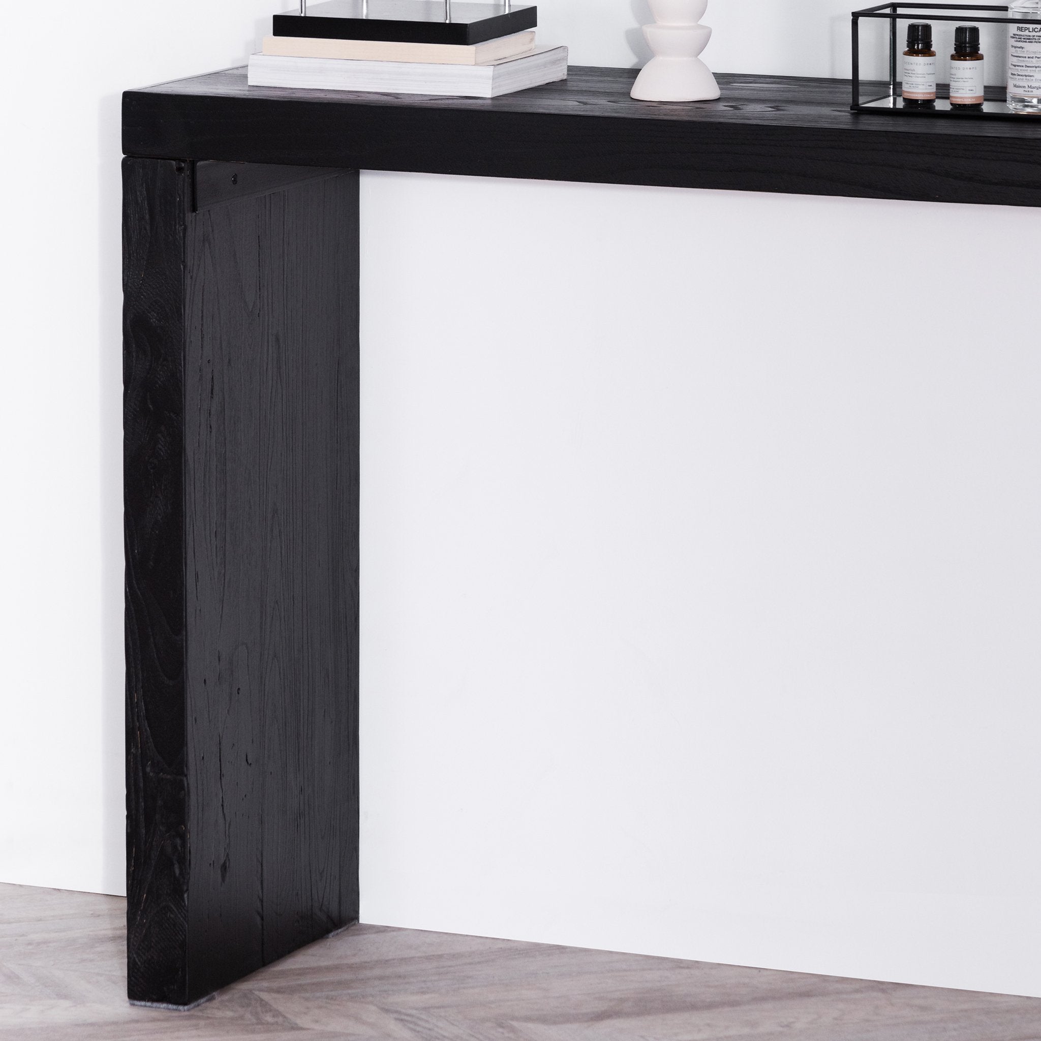 Hegan Wood Console Table - Black Console Table Reclaimed-Core   