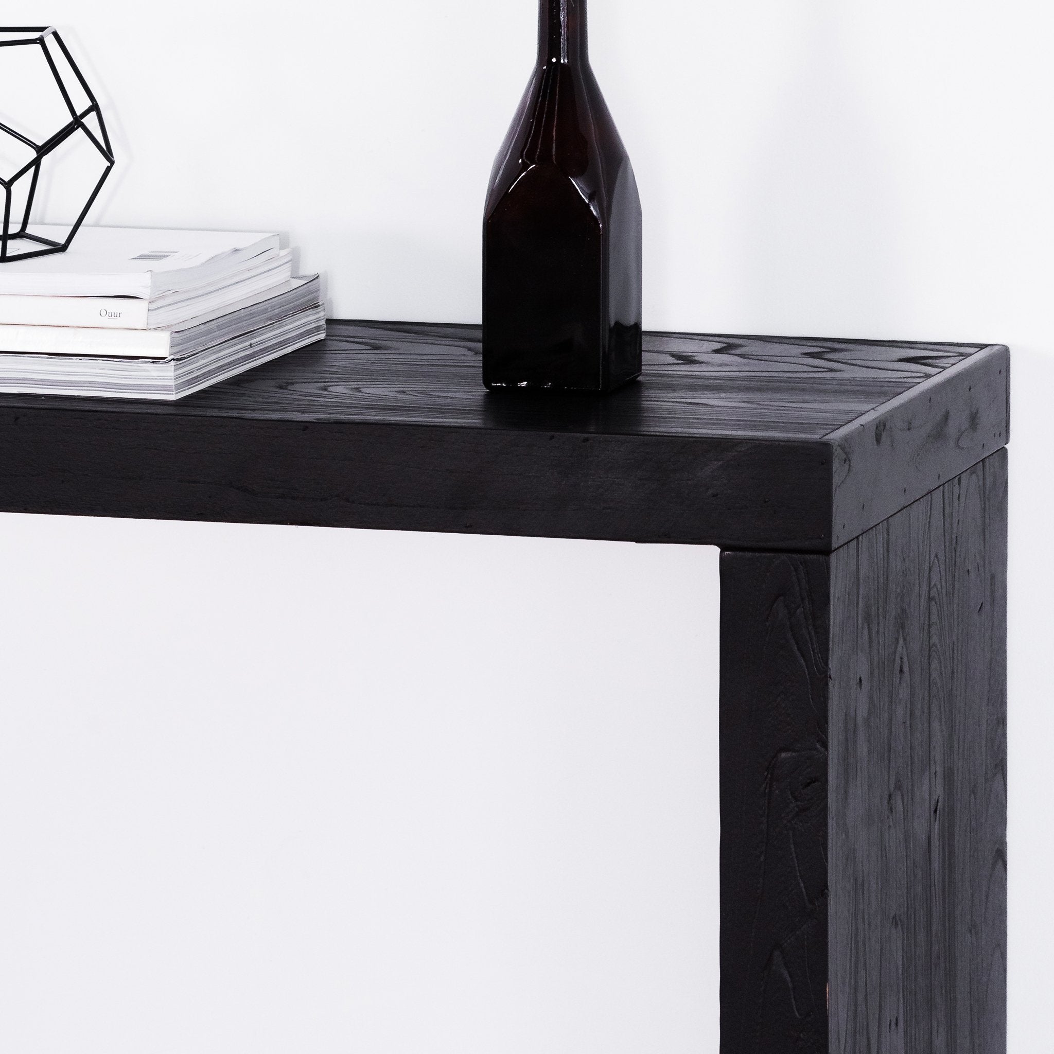 Hegan Wood Console Table - Black Console Table Reclaimed-Core   