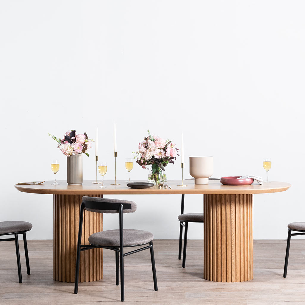 Marty 2.2m Wooden Dining Table - Natural Dining Table Century-Core