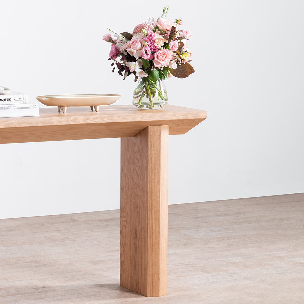 Carly 1.4m Oak Console Table - Natural Console Table Century-Core   