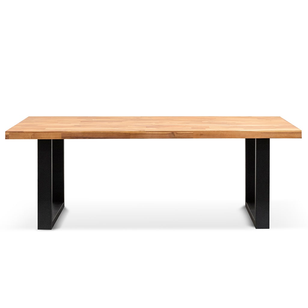 Lennon 2.1m Outdoor Dining Table - Natural with Black Leg Dining Table Eminem-Core