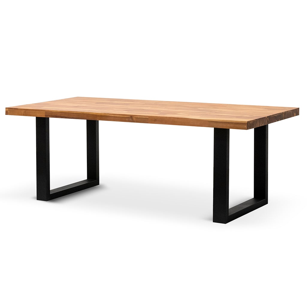 Lennon 2.1m Outdoor Dining Table - Natural with Black Leg Dining Table Eminem-Core
