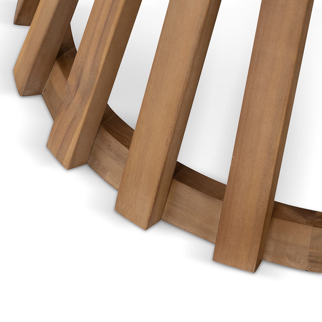 Renzo 1.35m Round Outdoor Dining Table - Light Natural Acacia Outdoor Table Eminem-Core