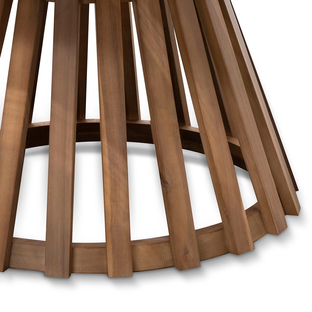 Renzo 1.35m Round Outdoor Dining Table - Light Natural Acacia Outdoor Table Eminem-Core