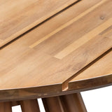 Renzo 1.35m Round Outdoor Dining Table - Light Natural Acacia Outdoor Table Eminem-Core