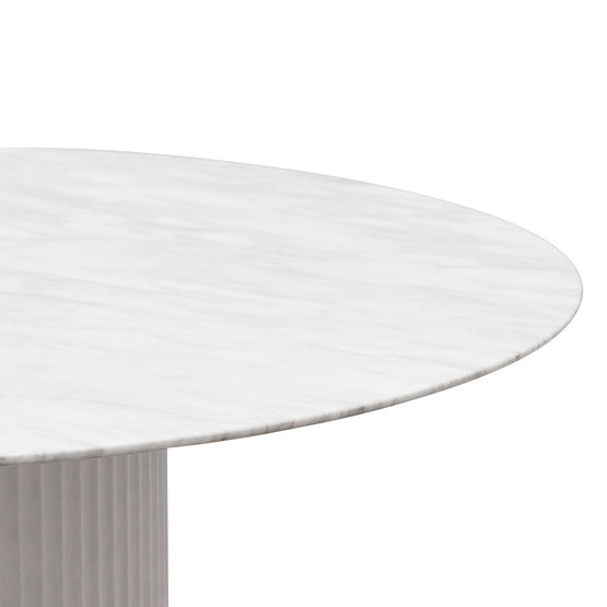 Elino 1.2m Round Marble Dining Table - White | Interior Secrets