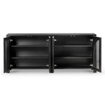Lucius 1.95m Black Oak Sideboard Unit - Rattan Buffet & Sideboard Century-Core   